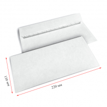 Конверт бумажный белый E65 (арт.221-05)