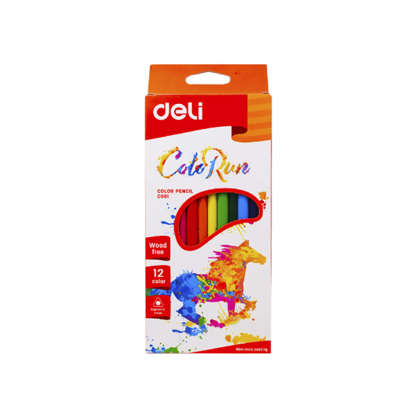карандаши 12 цветов треугольные C001 =Deli=