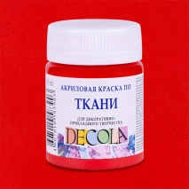 краска Акриловая по ткани красная 50мл «Decola» (арт.527-35)